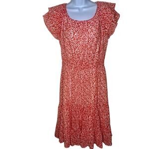 J. Crew Red Floral Midi Dress